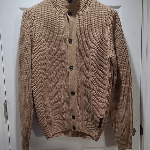 Hugo Boss Camel Ribbed Cardigan - Picture 3 of 3